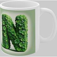 Simply Stunning Mugs Personalised 3D Clover Letter N & Name Lucky Mug Unique Design in White