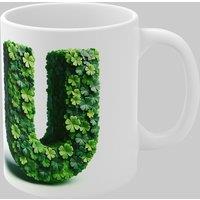 Simply Stunning Mugs Personalised 3D Clover Letter U & Name Lucky Mug Unique Design in White