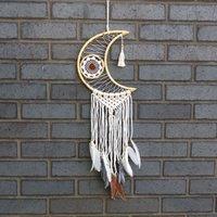KDMD Protection Dream Catcher - Macrame Moon in White
