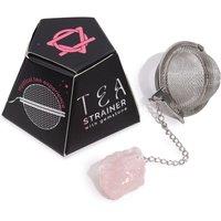 KDMD Raw Crystal Gemstone Tea Strainer - Rose Quartz in Pink