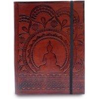 KDMD Medium Notebook with strap - Tibetan Mandala in Maroon