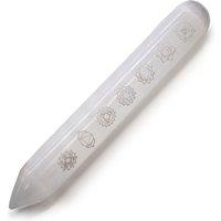 KDMD Selenite Wand - 16 cm (Point one End) 7 Chakra in Grey