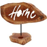 KDMD Candle Holder Sign - Home in Brown