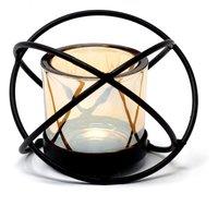 KDMD Centrepiece Iron Votive Candle Holder - 1 Cup Single Ball in Black