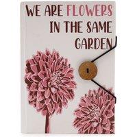 KDMD Notebook with strap - Flowers in the same garden in Pink
