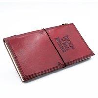 KDMD Handmade Leather Journal - Little Book of Big Plans - Red (80 pages) in Maroon