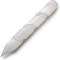 KDMD Selenite Spiral Wands - 16 cm (Point One Ends) in Grey