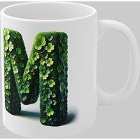 Simply Stunning Mugs Personalised 3D Clover Letter M & Name Lucky Mug Unique Design in White