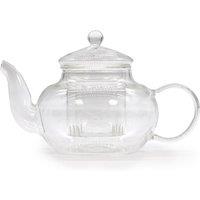 KDMD Glass Infuser Teapot - Round Pearl - 400ml in White