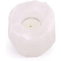 KDMD Crystal Rock Himalayan Salt Candle Holder 600-800g in White