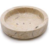 KDMD Round Honey Marble Flat Soap Dish in Beige