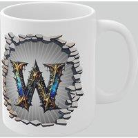 Simply Stunning Mugs Personalised Vintage Letter W & Name Mug - Stylish Gothic 3D Design in White