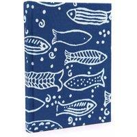 KDMD Cotton Bound Notebooks 20x15cm - 96 pages - Indigo Fish in Blue | Size: 20x15 cm