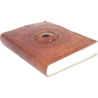 KDMD Leather Black Onyx Notebook (7x5") in Brown