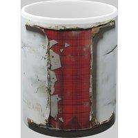 Simply Stunning Mugs Personalised Letter I & Name Mug with Textured Red Plaid 3D Design in White