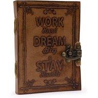 KDMD Leather Journel - Plain Paper - Work & Dream Big in Brown