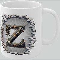 Simply Stunning Mugs Personalised Vintage Letter Z & Name Mug - Stylish Gothic 3D Design in White