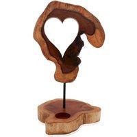 KDMD Candle Holder Sign - Heart Shape in Brown