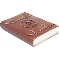 KDMD Leather Black Onyx with Belts Notebook (6x4") in Brown