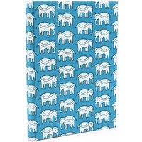 KDMD Cotton Bound Notebooks 20x15cm - 96 pages - Teal Elephants in Blue | Size: 20x15 cm