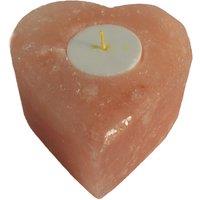 KDMD Salt Candle Holder - Med Heart in Orange