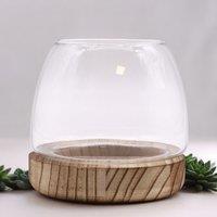 KDMD Small Terarium on Natural Tung Wood in Brown