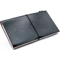KDMD Handmade Leather Journal - Flower of Life - Green (80 pages) in Grey