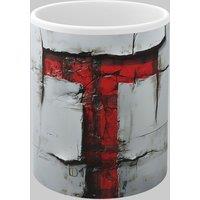 Simply Stunning Mugs Personalised Letter T & Name Mug with Textured Red Plaid 3D Design in White