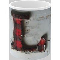 Simply Stunning Mugs Personalised Letter L & Name Mug with Textured Red Plaid 3D Design in White