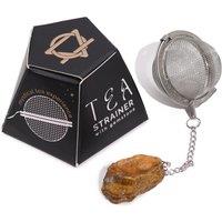 KDMD Raw Crystal Gemstone Tea Strainer - Gold Tigers Eye in Brown