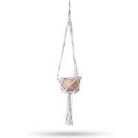 KDMD Macrame Hooped Pot Holder Small - Natural - 16cm Hoop in Brown