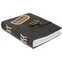 KDMD Leather Black Confessions with Lock Notebook (7x5")