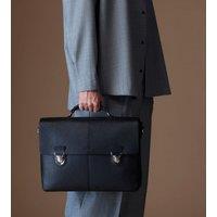 OSPREY LONDON Men's The Forest Leather Briefcase in Black