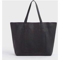 OSPREY LONDON Women's The Vintage Leather Santa Fe Tote Bag in Black