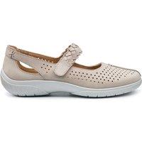 Hotter Women's Wide Fit 'Quake II' Classic Mary Janes in Light Grey | Size: 6.5