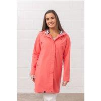 Lighthouse Clothing Women's Long Beachcomber Jacket Spring Summer Outdoor Coat in Coral | Size: 22
