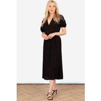 Sarta Women's Oliva Button Front Midi Tea Dress - Black, Asymmetric Stripe in Black | Size: Small