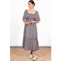 Sarta Women's Briar Milkmaid Maxi Dress - Black, Gingham in Black | Size: 8-10