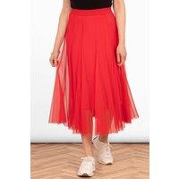Sarta Women's Eden Tulle Midaxi Swing Skirt- Red | Size: 12-14