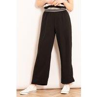 Sarta Women's Black Wide Leg Casual Trousers | Size: Medium