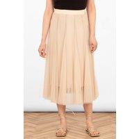 Sarta Women's Eden Tulle Midaxi Swing Skirt - Cream | Size: 12-14