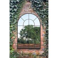 MirrorOutlet Black Framed Arched Window Garden Mirror 47"x31" 120x80CM | Size: 1 Pack