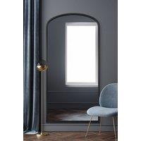 MirrorOutlet Black Metal Framed Arched Wall Leaner Mirror 67"x33" (170x85CM) | Size: 1 Pack