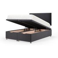 Bedmaster Plush Velvet Ottoman Divan Base & Plain Headboard in Grey | Size: Super King