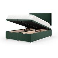 Bedmaster Plush Velvet Ottoman Divan Base & Plain Headboard in Emerald | Size: Super King
