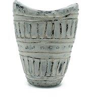 KDMD Wide Neck Shaped Vase - Cream 22cm