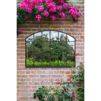 MirrorOutlet Black Framed Arched Wall Garden Mirror 35 X 26 (90CM X 65CM) | Size: 1 Pack