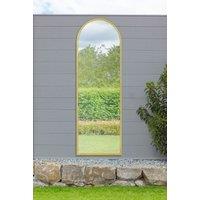 MirrorOutlet Gold Framed Arched Garden Wall Mirror 71" X 24" (180CM X 60CM) | Size: 1 Pack