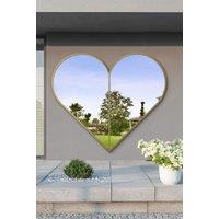 MirrorOutlet Gold Metal Framed Heart Shaped Wall Garden Mirror (180CM X 180CM) | Size: 1 Pack