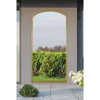MirrorOutlet Gold Metal Framed Arched Garden Wall Mirror 67"x33" (170x85CM) | Size: 1 Pack